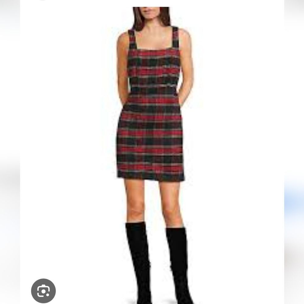 NWT Copper Key Plaid Pinafore Dress Size M Black Red